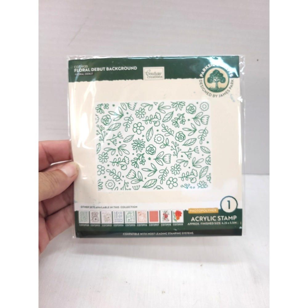 Couture Creations Floral Debut Background Acrylic Stamp Scrapbook Supplies